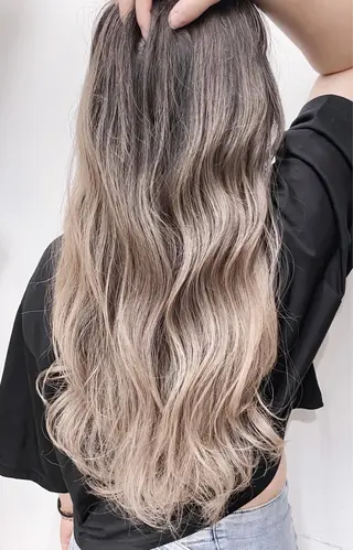 ロング カラー ヘアアレンジ バレイヤージュ 藤沢 髪質改善 竹内ケンゴのヘアスタイル