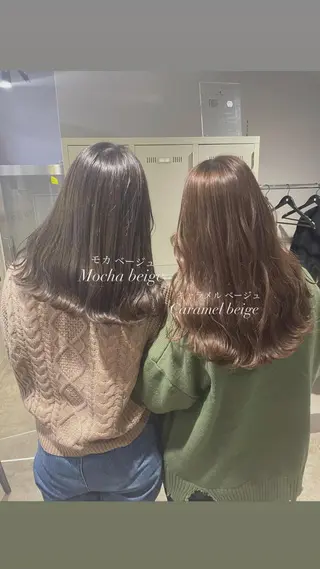 ミディアム カラー 抜け感レイヤー︴ ニュアンスカラーのヘアスタイル