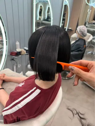 ミディアム 大宮 韓国系 ワンカラー 二響のヘアスタイル