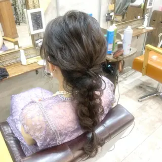 ロング ヘアアレンジ カット スパのヘアスタイル