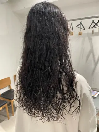 ロング カラー パーマ ヘアアレンジ メンズ ハイトーン/レイヤー 🌸さくらのヘアスタイル