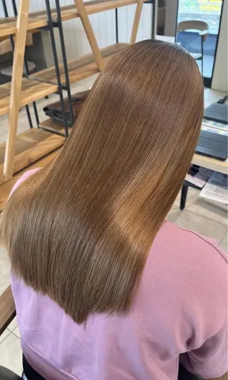 ロング カラー 髪質改善ストレート ⭐️髪質改善カラーのヘアスタイル
