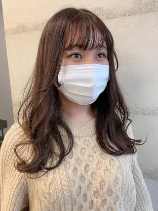 ミディアム カラー 透明感カラー✂︎ /縮毛矯正/YUKAのヘアスタイル