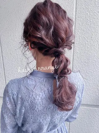 セミロング ヘアアレンジ カラーパティシエ facce🌼ikoのヘアスタイル