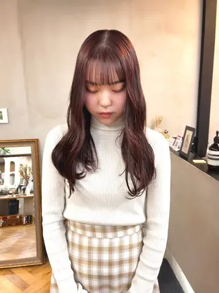 セミロング カラー ヘアアレンジ ena/ブリーチなし 透明感・レイヤー🎀のヘアスタイル