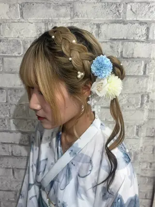 ヘアアレンジ ピンク/ミルクティ/ アレンジ/みはね🎀のヘアスタイル