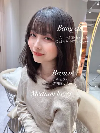ミディアム ❤️縮毛矯正❤️ 髪質改善❤️平野実花のヘアスタイル