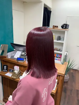 セミロング カラー 🎀ときの/髪質改善 透けッ暖色カラー🪞のヘアスタイル