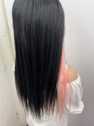 ロング カラー ハナ💎中韓/艶髪 ハイトーン/エクステのヘアスタイル