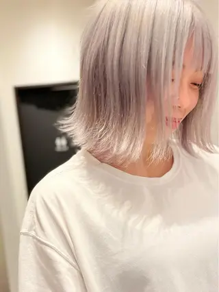 ミディアム カラー 髪質改善縮毛矯正/ ブリーチ/中尾のヘアスタイル