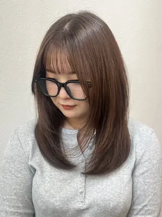 セミロング カラー 駒場 まといのヘアスタイル