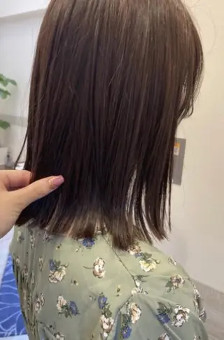 ミディアム カラー ヘアアレンジ 佐藤 睦月のヘアスタイル