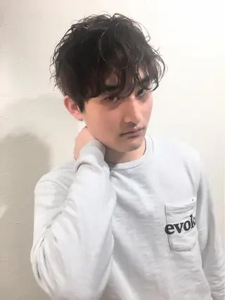 ショート カラー パーマ メンズ 柔らか垢抜けｶﾗｰと ｶｯﾄ🫧ASUKAのヘアスタイル