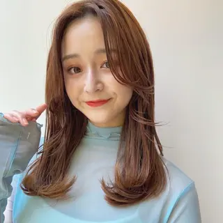ミディアム カラー ヘアアレンジ 天神レイヤーカット No.1💖マユカのヘアスタイル
