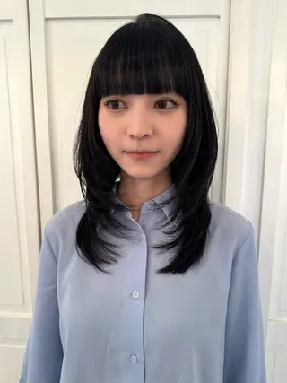 カラー ブリーチカラー🎀 韓国風/寺門美優のヘアスタイル