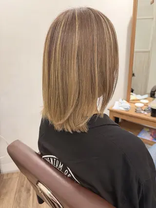 ミディアム カラー ハイライト⭐️上野 高広のヘアスタイル