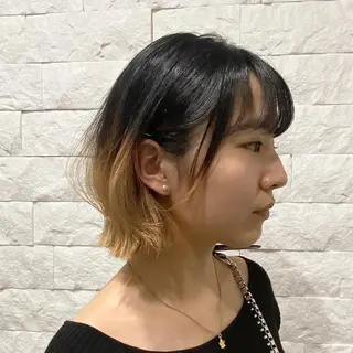 ミディアム カラー 新宿/レイヤーカット 韓国ヘア/海外ヘアのヘアスタイル
