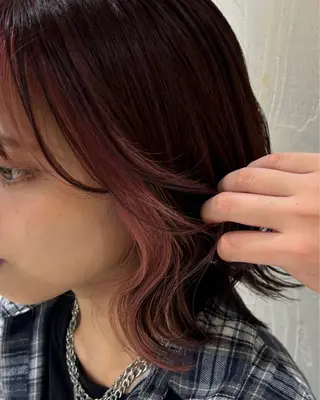 ショート カラー yui🥀/ボブ /ブリーチなしカラーのヘアスタイル