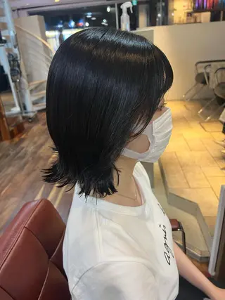 ミディアム カラー ヘアアレンジ 透明感カラー🌱 🍑Kotone🍑のヘアスタイル
