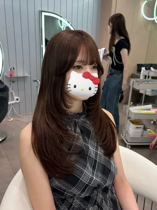 ロング カラー ヘアアレンジ 大宮縮毛矯正🩵 レイヤー 佐藤和のヘアスタイル