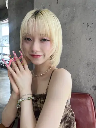 ミディアム カラー ピンク系カラー💗 ヘアセット特化のヘアスタイル