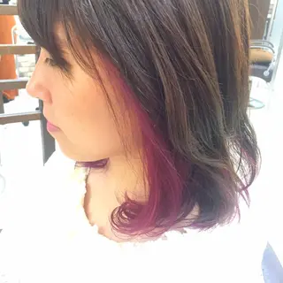ミディアム セミロング ロング カラー 大平 美沙のヘアスタイル