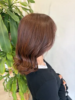 ミディアム 中田 百笑のヘアスタイル