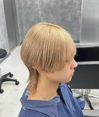 ミディアム メンズ ʜᴀʀᴜᴋᴀ♱メンズ ウルフ/ブリーチのヘアスタイル