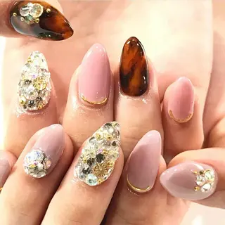ネイル 渋谷/チップ長さ出し 👑アプレgel-xのネイルデザイン