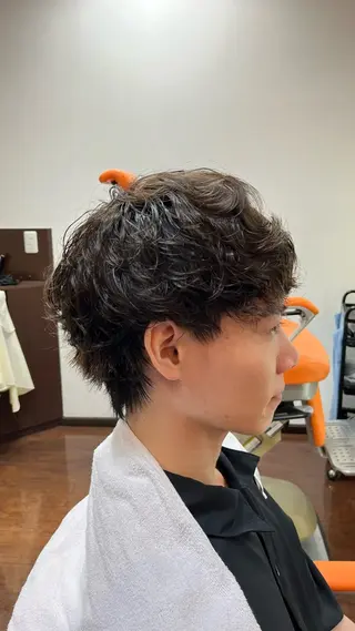ミディアム パーマ メンズ 中野 あおいのヘアスタイル