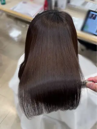 ロング シャドウパーマ／骨格 矯正カット　トモキのヘアスタイル