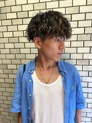 ショート カラー パーマ メンズ 💈メンズ短髪特化 ✂︎伊藤大輝💈のヘアスタイル