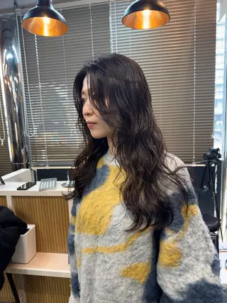 ロング カラー パーマ 早瀬裕之 パーマのヘアスタイル