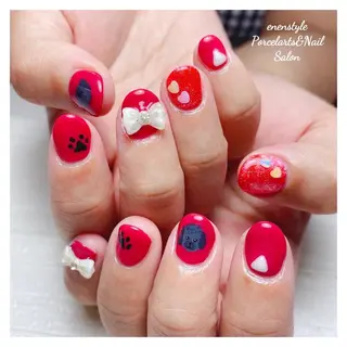 ミディアム ネイル 🐾enen style 🐾のネイルデザイン