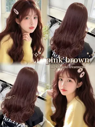 カラー girlな暖色ヘア 🪽🫧ハルナ🎀のヘアスタイル