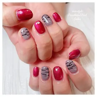 ミディアム ネイル 🐾enen style 🐾のネイルデザイン