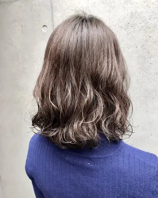セミロング パーマ ボブパーマコテ巻き風 パーマNo1深江秀平のヘアスタイル