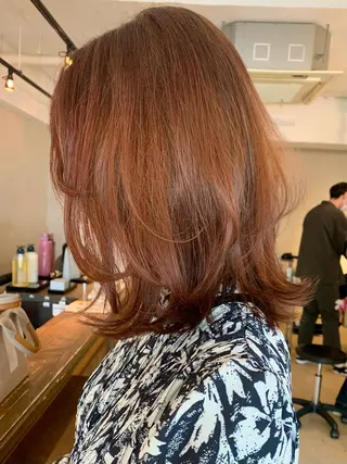 ミディアム カラー 透明感カラー✂︎ /縮毛矯正/YUKAのヘアスタイル