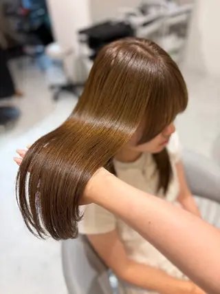 セミロング カラー ヘアセット/レイヤー 赤み消し/はるかのヘアスタイル
