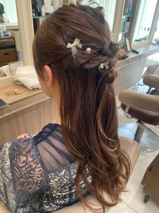 ロング ヘアアレンジ 韓国ヘアメイク🎀/ 縮毛矯正✨山本媛香のヘアスタイル