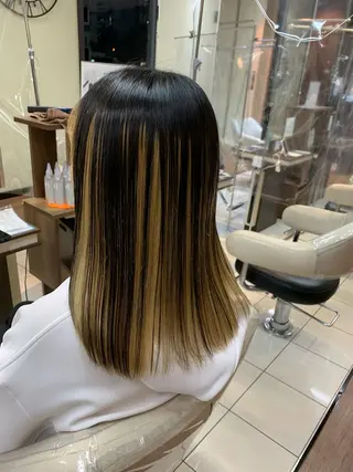 ロング パーマ ブリーチでもできる 縮毛矯正相原慎🌈のヘアスタイル