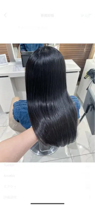 ロング 三箇島陽香/髪質改善 クロスパーマ縮毛矯正のヘアスタイル