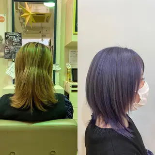 ミディアム カラー 黒川 奨のヘアスタイル