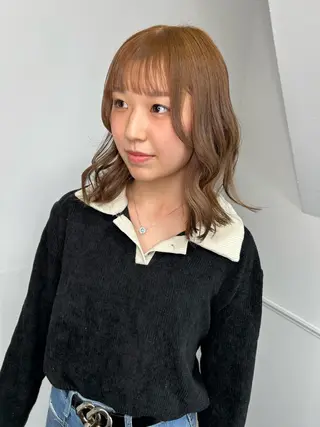 セミロング カラー 透明感カラー/レイヤ ー🌙Honokaのヘアスタイル