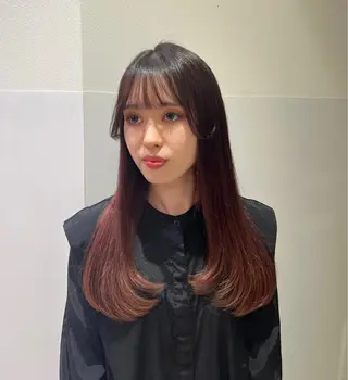 ロング カラー 💗渋谷/韓国/レイ ヤー顔周りSayaのヘアスタイル