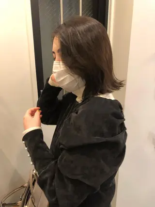 ミディアム カラー やまさきえりこ ニュアンスパーマのヘアスタイル