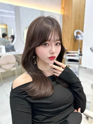セミロング カラー 🇰🇷韓国風くびれ ヘア🇰🇷中村優大のヘアスタイル