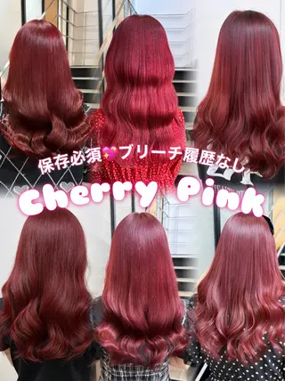 ロング カラー 🎀ブリーチなし ピンク🎀sakiのヘアスタイル
