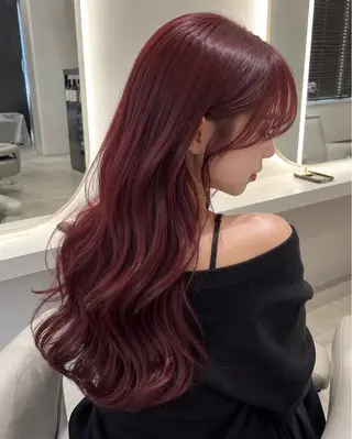 ロング カラー 🍒モテ暖色カラー × うる艶✧ ゆなのヘアスタイル