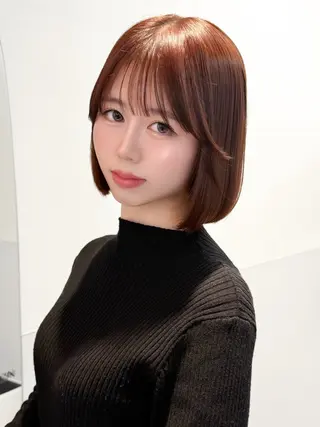 ショート カラー ヘアアレンジ 縮毛矯正🤍 盛れるボブ/ひかりのヘアスタイル
